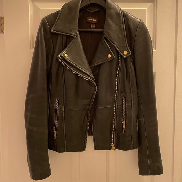 Daniel Leather jacket with gold details - Picture 1 of 4